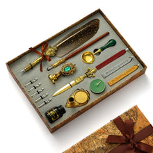 Kalligrafie Set mit Tinte & Stempeln – Vintage Schreibfeder Geschenk