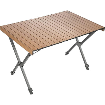 Klapptisch Camping Höhenverstellbar Aluminium 108x71cm Braun