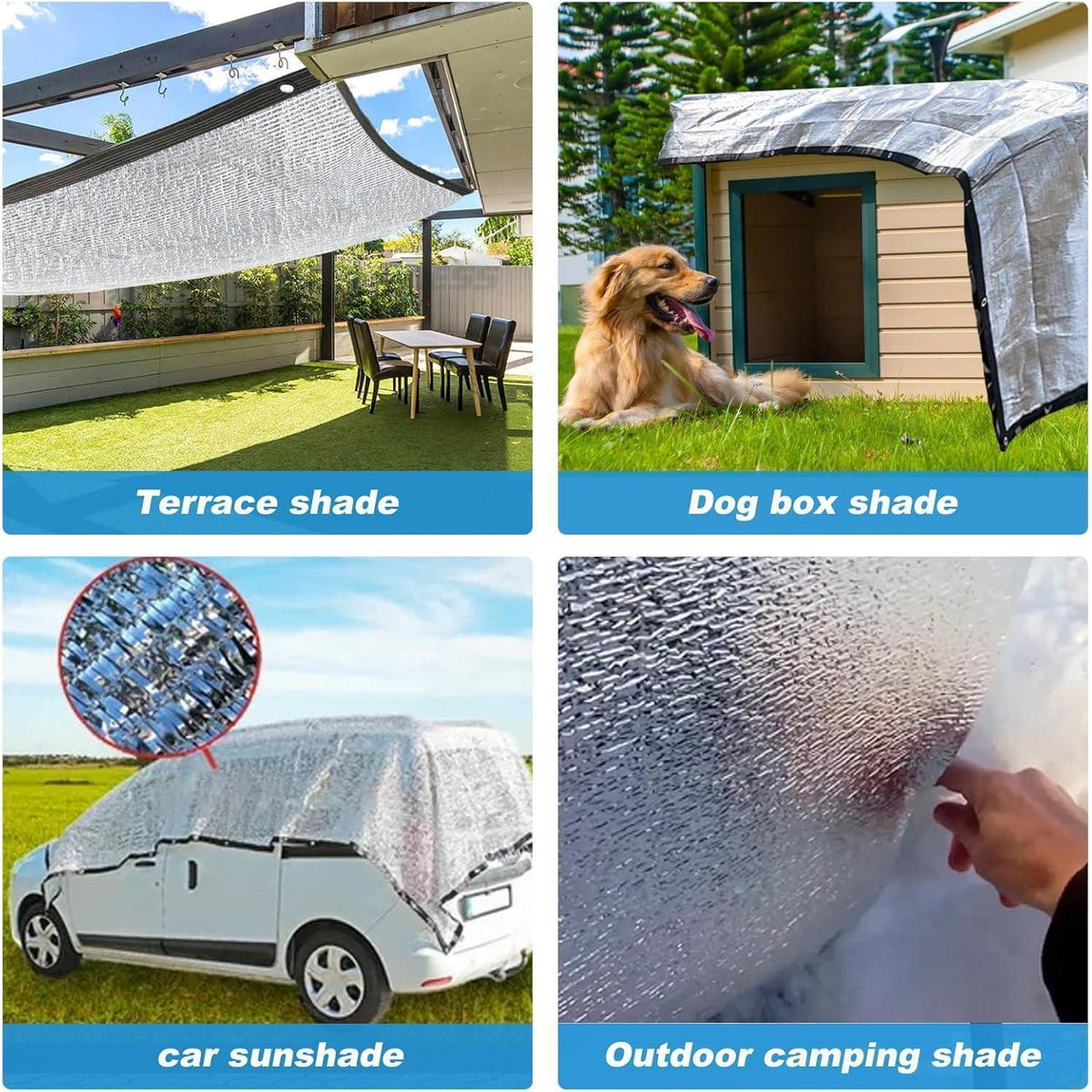Schattennetz Auto Hund – Sonnenschutz Alu 4x6m
