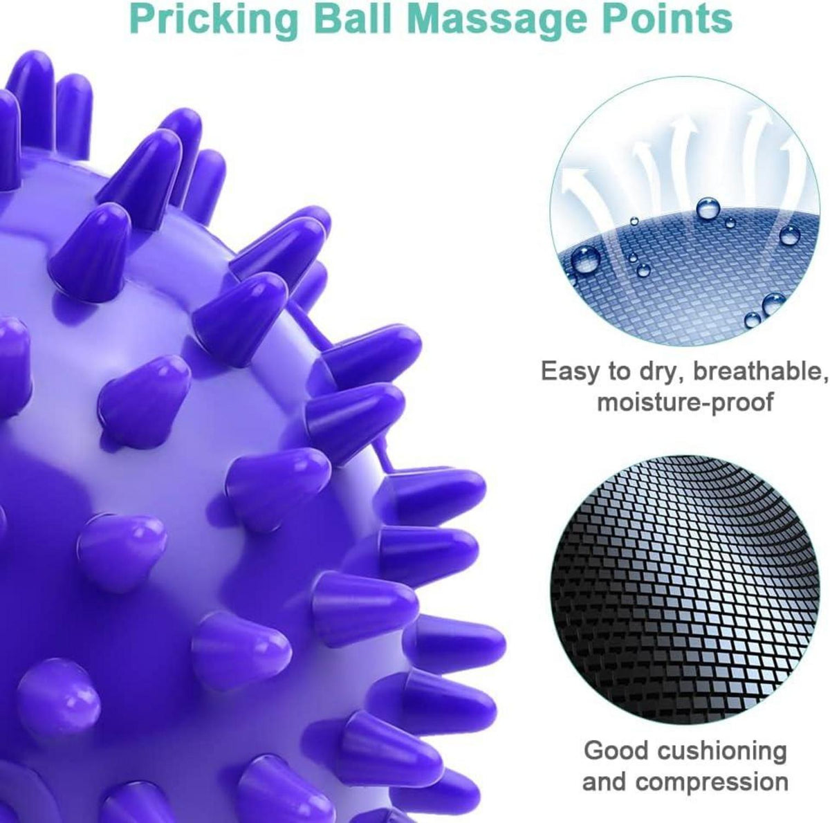 URAQT 3er Set Faszienball Igelball Massagebälle Hart