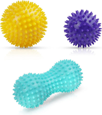 URAQT 3er Set Massagebälle Faszienball Igelball Spiked Massage Ball Hart