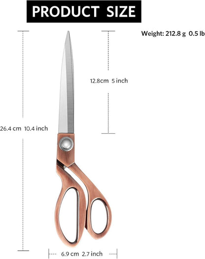 Hochleistungs-Nähschere 26cm Edelstahl-Kupfer-Schneider Stoff Leder Schneiderarbeiten