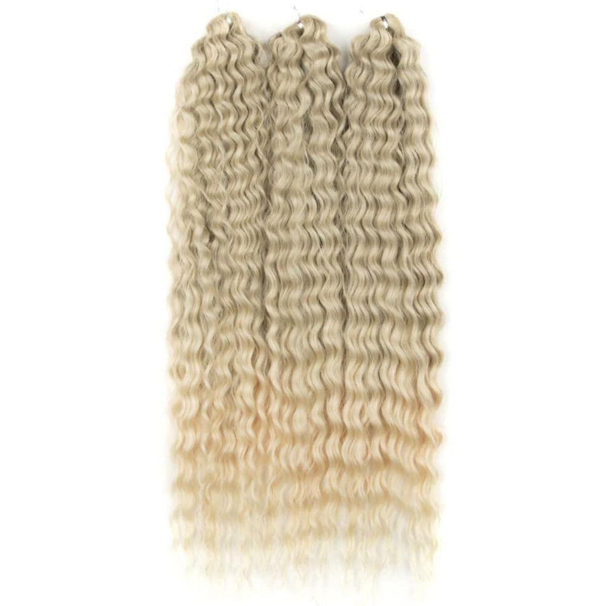 3x 22 Zoll Blond Häkelzöpfe Haar – Wasserwellen Locken