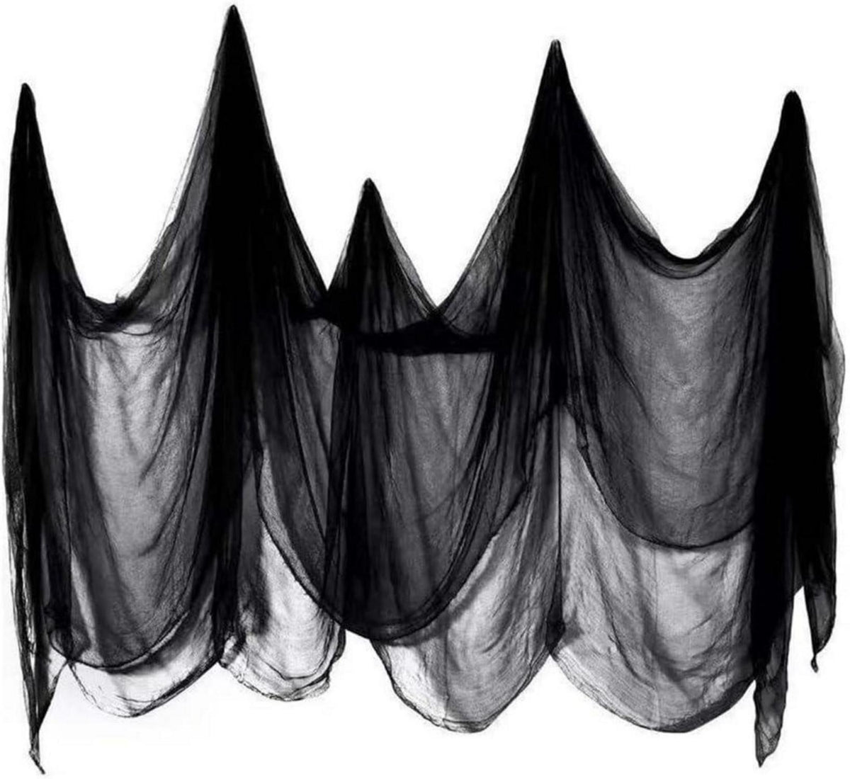 Halloween Gruseliges Tuch 200x500 cm Schwarz Deko Stoff Gaze