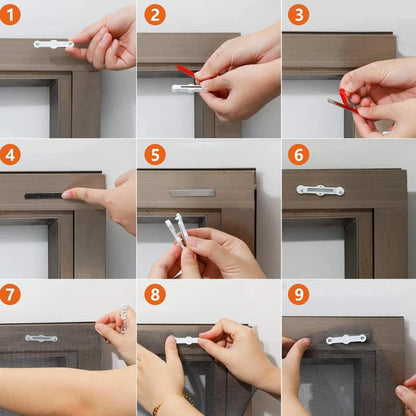12x Fenster Fliegengitter Clips Ohne Bohren, Selbstklebend