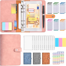 Budget Planner A6 PU Leder Binder Geld Organizer Sparbuch Pink