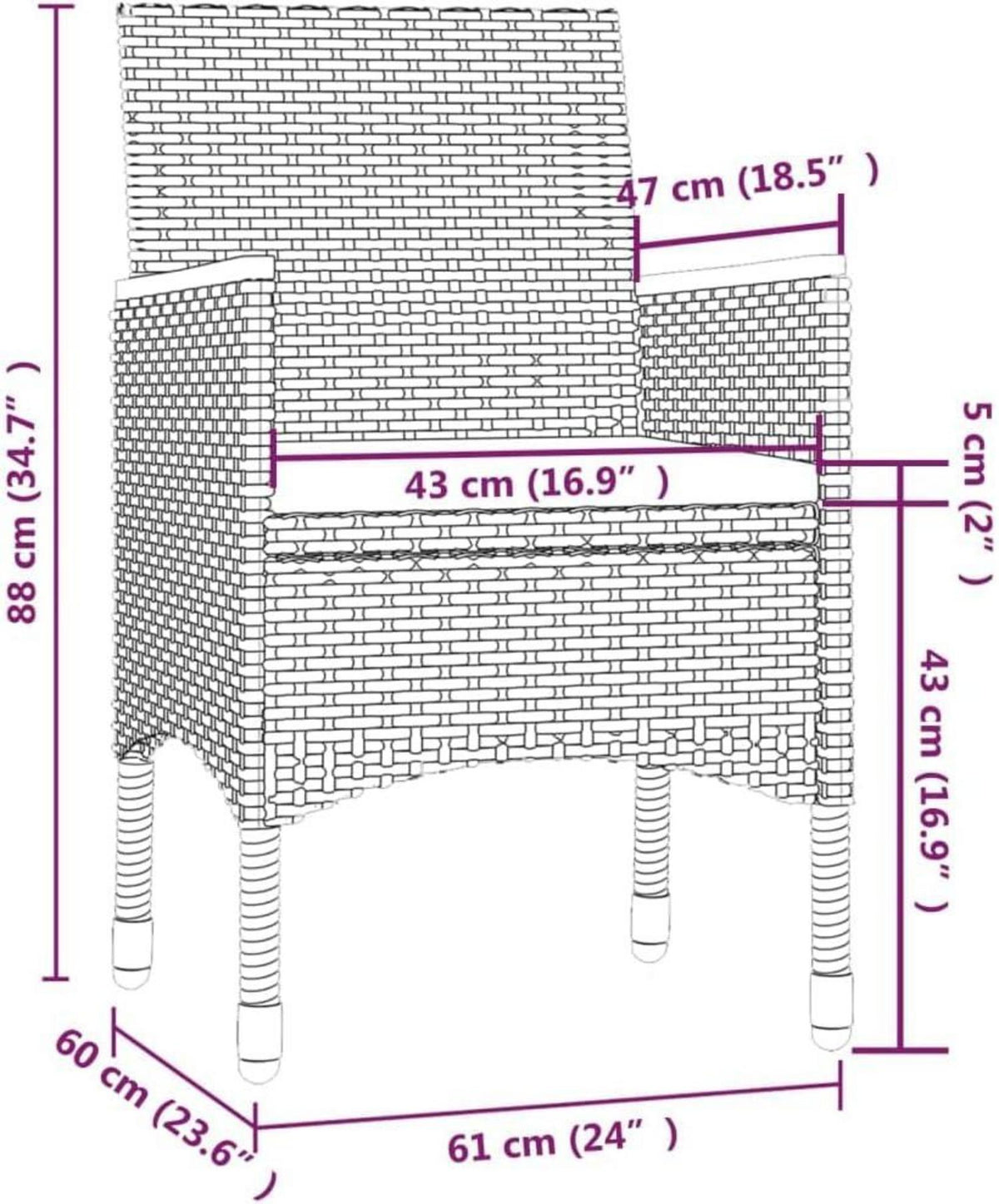Gartenmöbel Set 7tlg. mit Auflagen Poly Rattan Grau Sitzgruppe