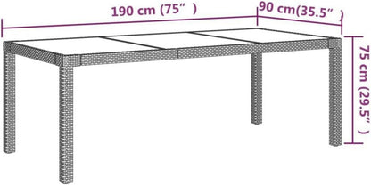 Gartenmöbel Set 7tlg. mit Auflagen Poly Rattan Grau Sitzgruppe