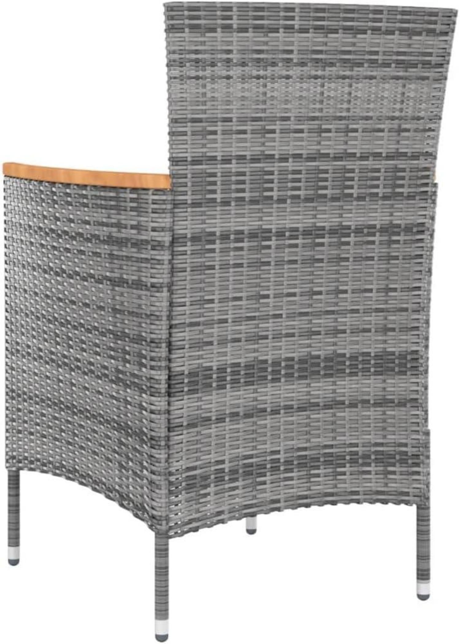 Gartenmöbel Set 7-TLG. Auflagen Gartengarnitur Poly Rattan Schwarz