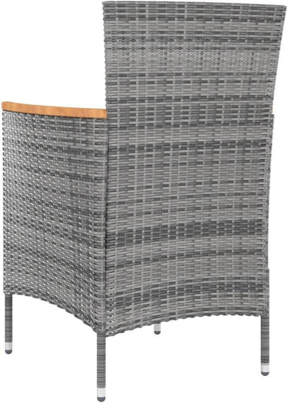Gartenmöbel Set 7-TLG. Auflagen Gartengarnitur Poly Rattan Schwarz