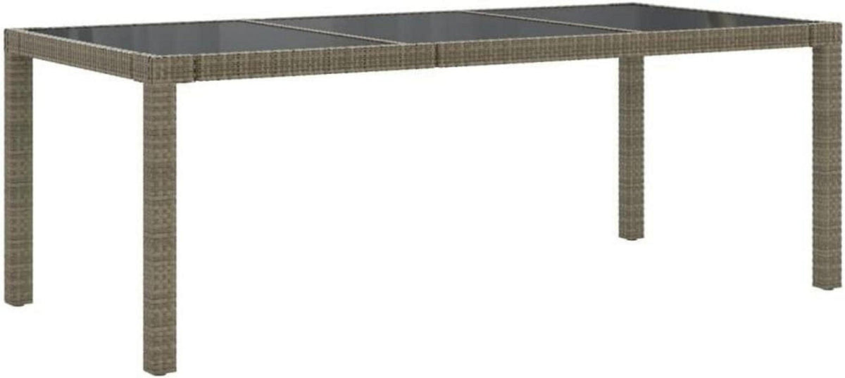 vidaXL Gartenmöbel Set 7-TLG. Poly Rattan Schwarz Grau mit Auflagen