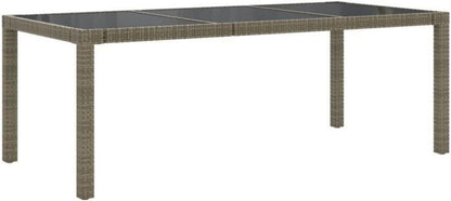 vidaXL Gartenmöbel Set 7-TLG. Poly Rattan Schwarz Grau mit Auflagen