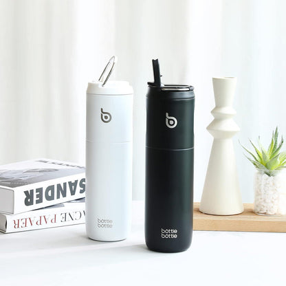 Isolierte Trinkflasche 680 ml mit Strohhalm und