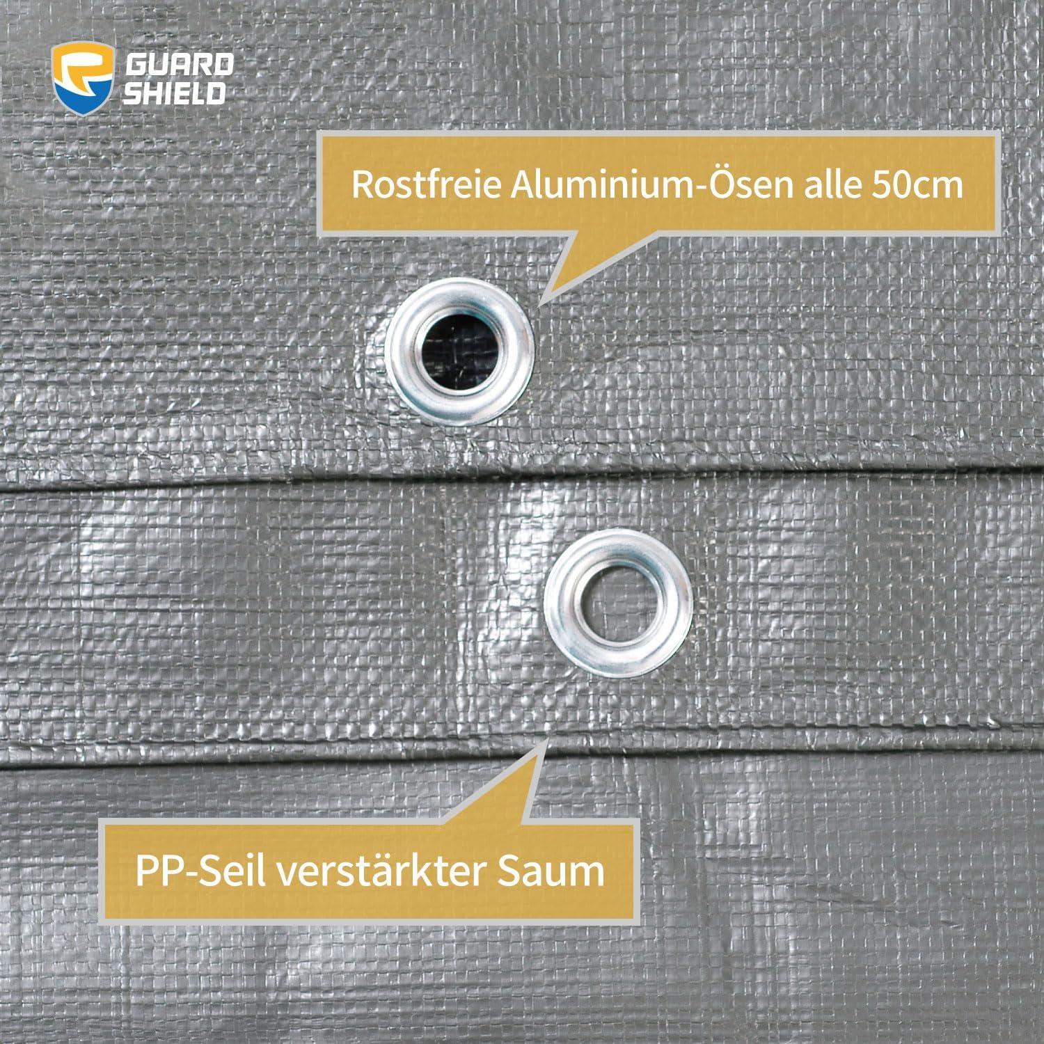 Abdeckplane Wasserdicht 3m x 4m Grau/Schwarz 160g/m² UV-stabilisiert
