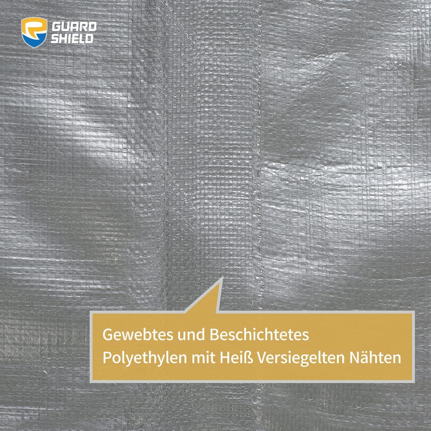 Wasserdichte Abdeckplane 3x4m Grau/Schwarz 160g/m² mit Ösen UV-stabilisiert