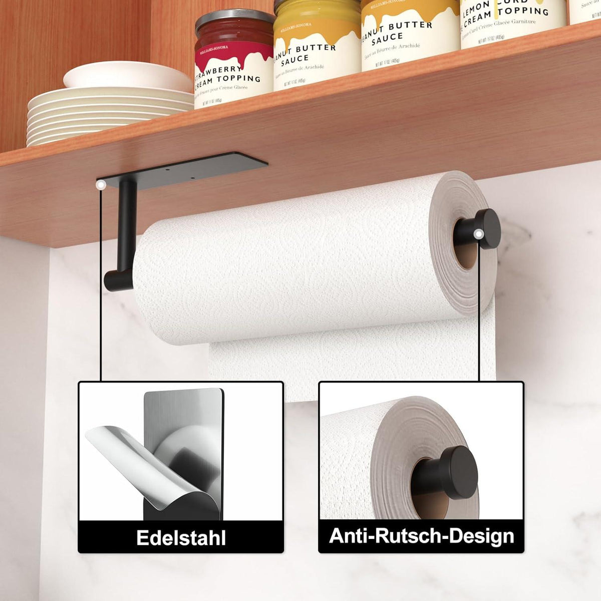 Küchenrollenhalter mattschwarz Edelstahl SUS304 Wandmontage