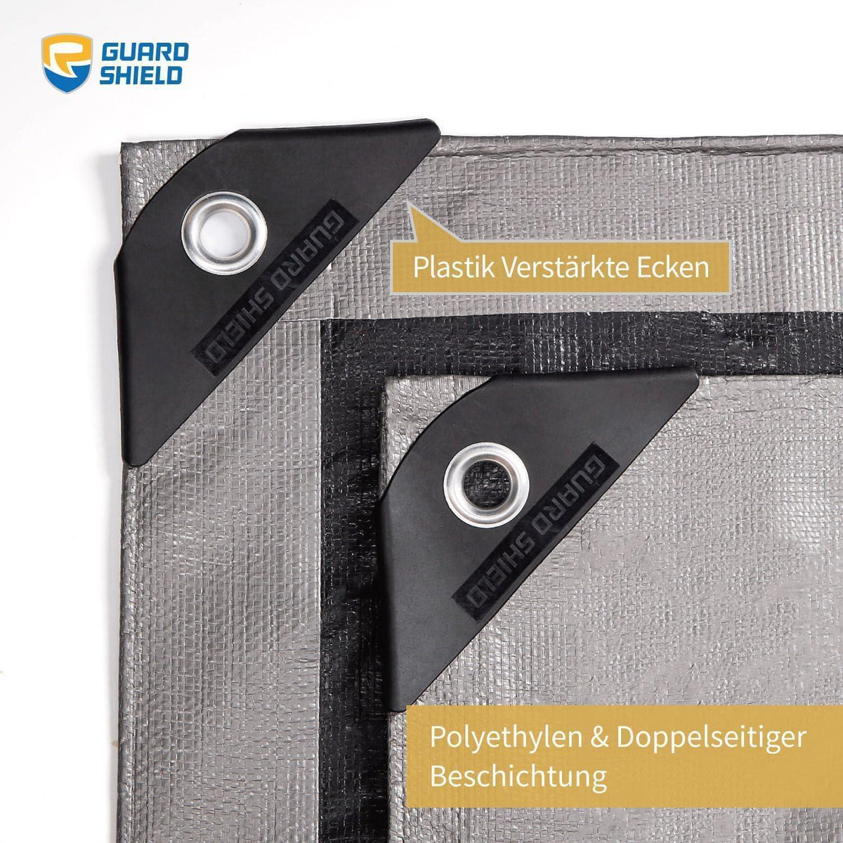 Schutzplane 5x6m Wasserdicht Grau/Schwarz mit Ösen