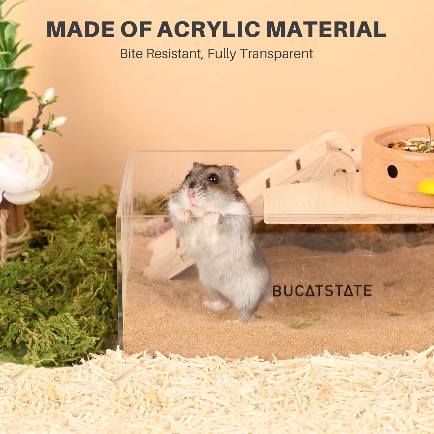 Sandbad-Container für Hamster mit Leiter und Acryl-Duschraum