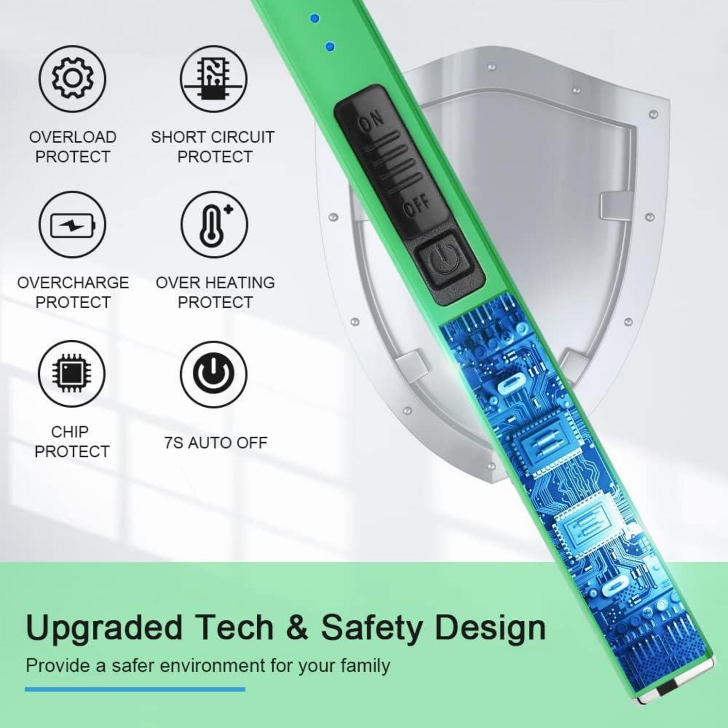 Elektrisches Feuerzeug SUPRUS USB-Lichtbogenanzünder, grün