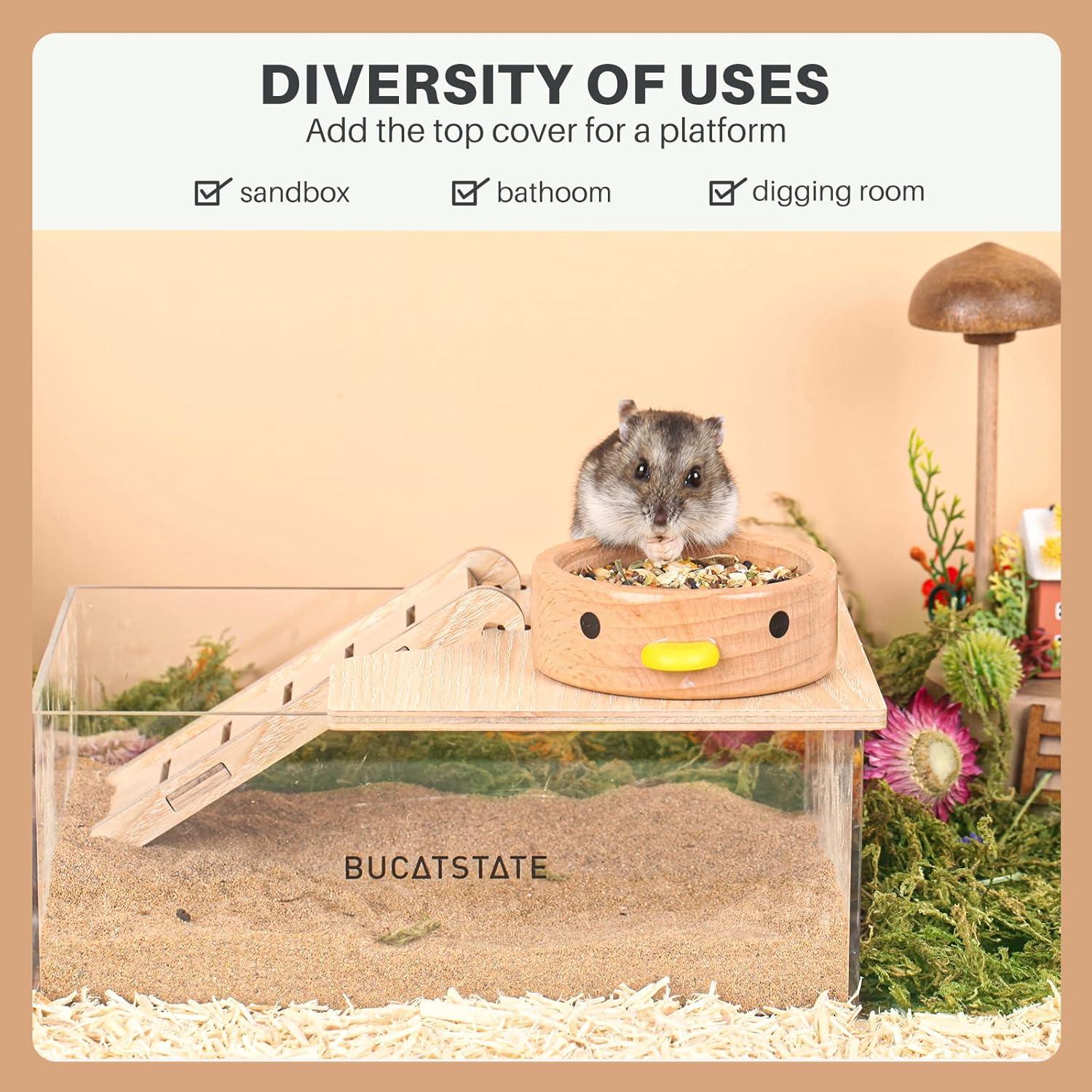 Acryl Hamster-Sandbad Container für kleine Nager - Bissfest, leicht zu reinigen & geruchsresistent