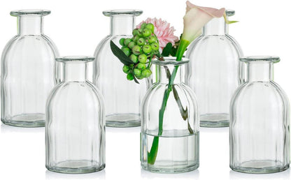 Kleine Glasvasen Set Vintage Blumenvase 6 Stück Tischdeko