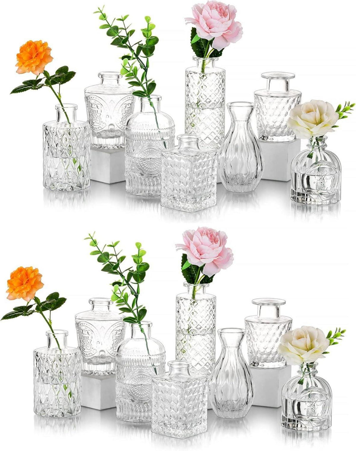 Kleine Glasvase Set Kristallvase Mini Vasen Tischdeko Vintage