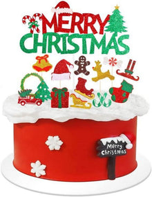 Weihnachts Cupcake Topper Frohe Weihnachten Party Deko 15 Stück