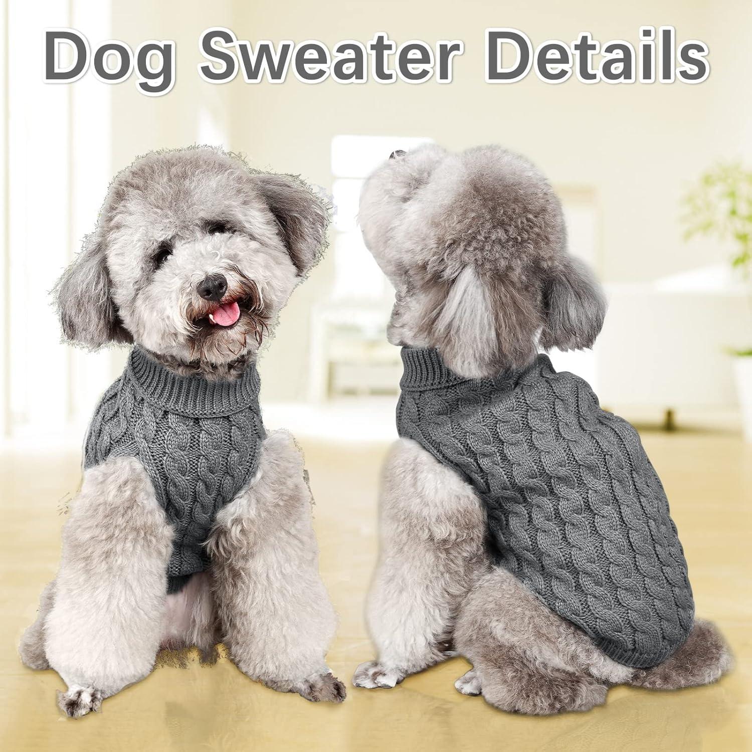 Hundepullover Winter Rollkragen Strickpullover Weich für Kleine Hunde