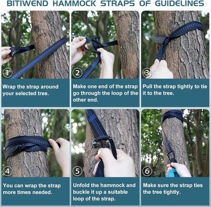 Ultraleichte 2 Personen Outdoor Camping Hängematte 300x200 cm Tragbar bis 300 kg Blau