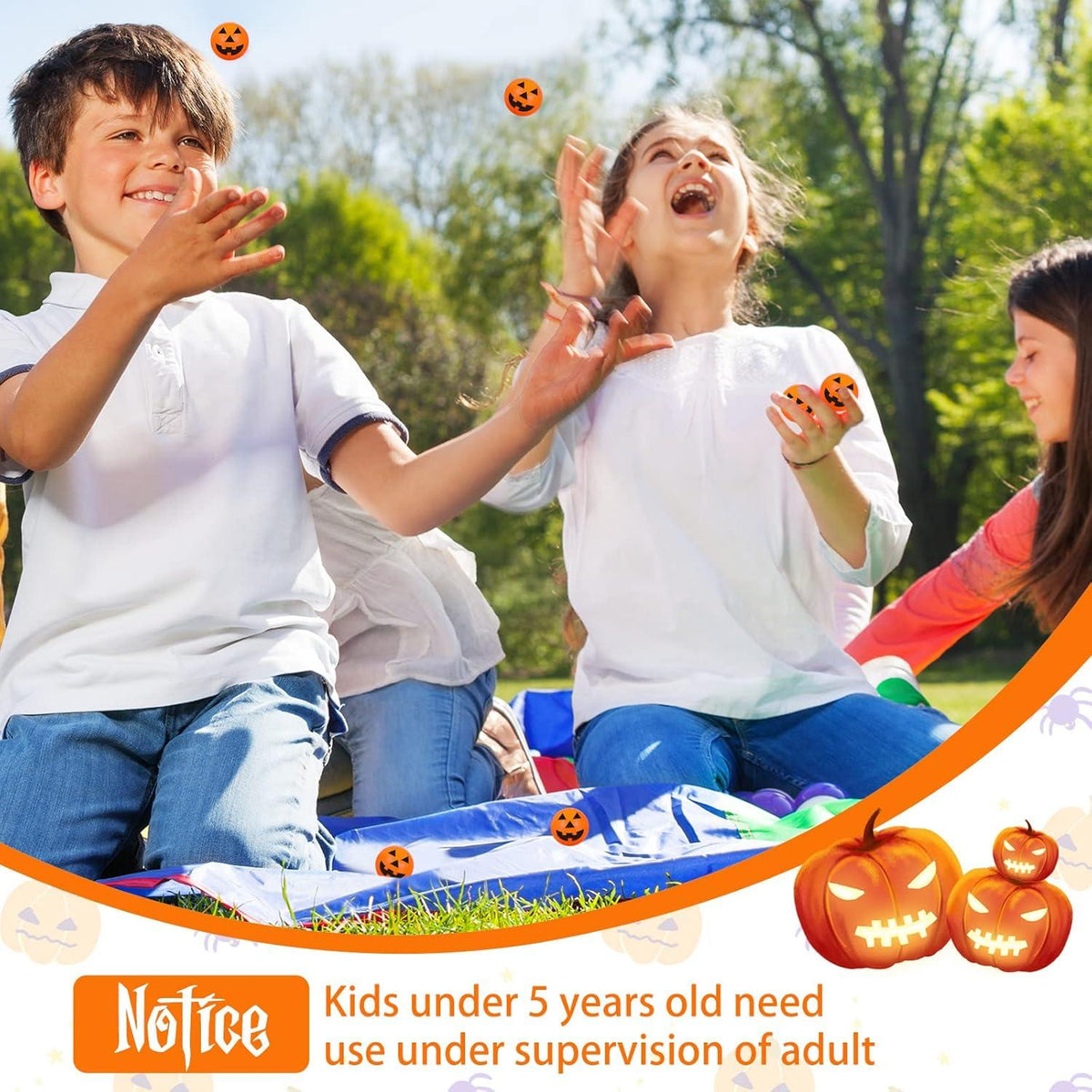 20 Stück Halloween Hüpfbälle für Kinder Kürbis Gummiball Halloween