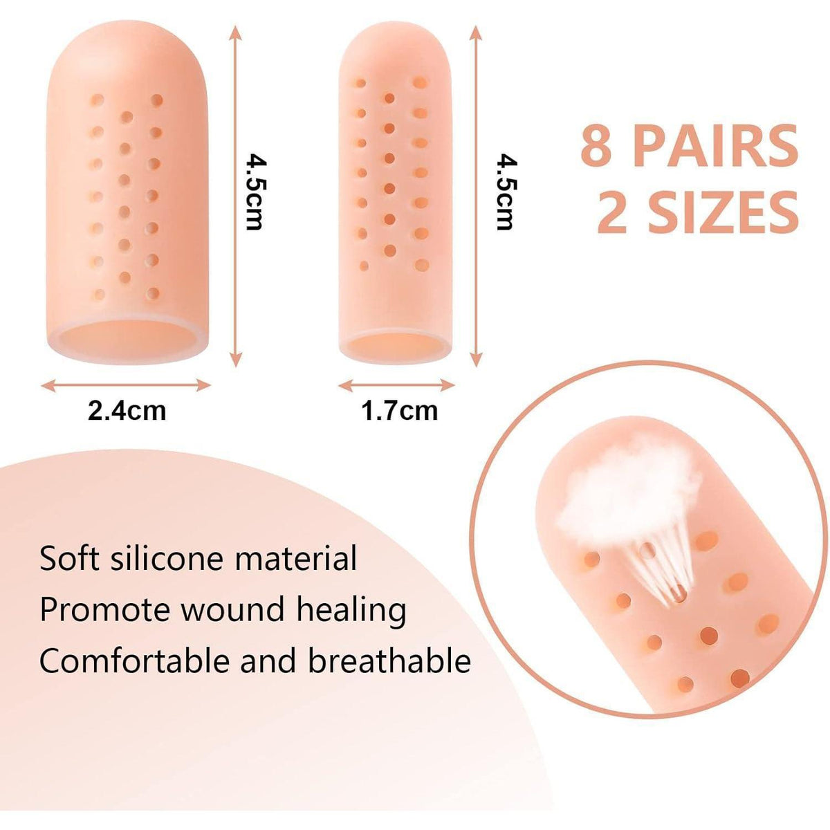 Silikon Fingerschutz Gel Fingerlinge atmungsaktiv beige
