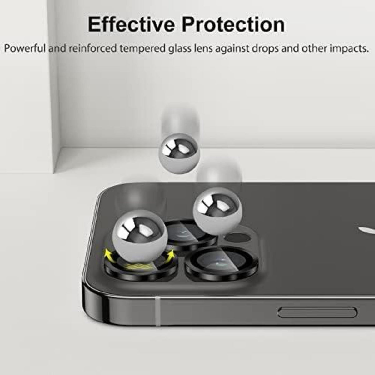 Kameraschutz iPhone 13 Pro Max 4 Stück 9H Gehärtetes Glas Schwarz