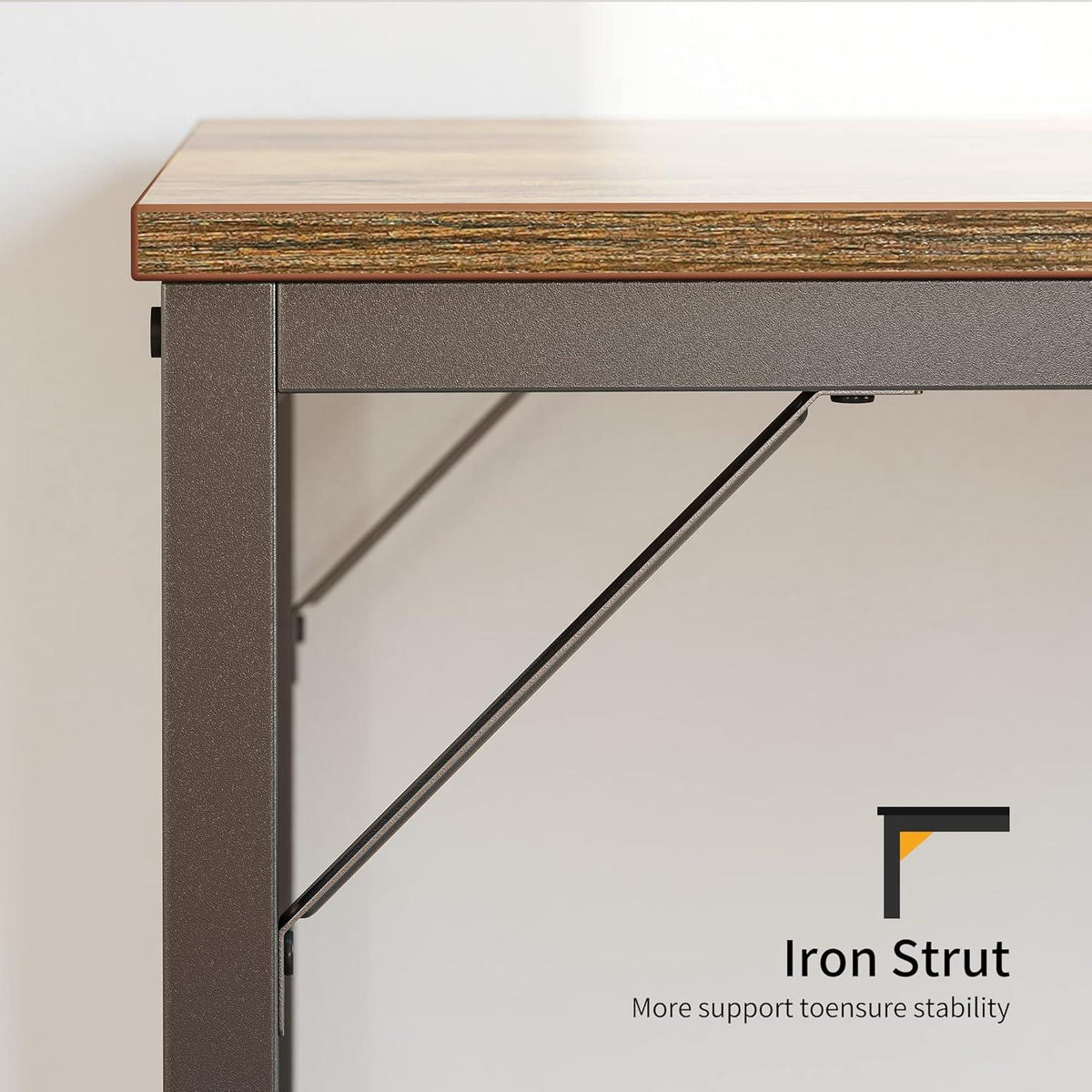 CubiCubi Schreibtisch 140 x 60 cm Braun Stahl Industrie-Design