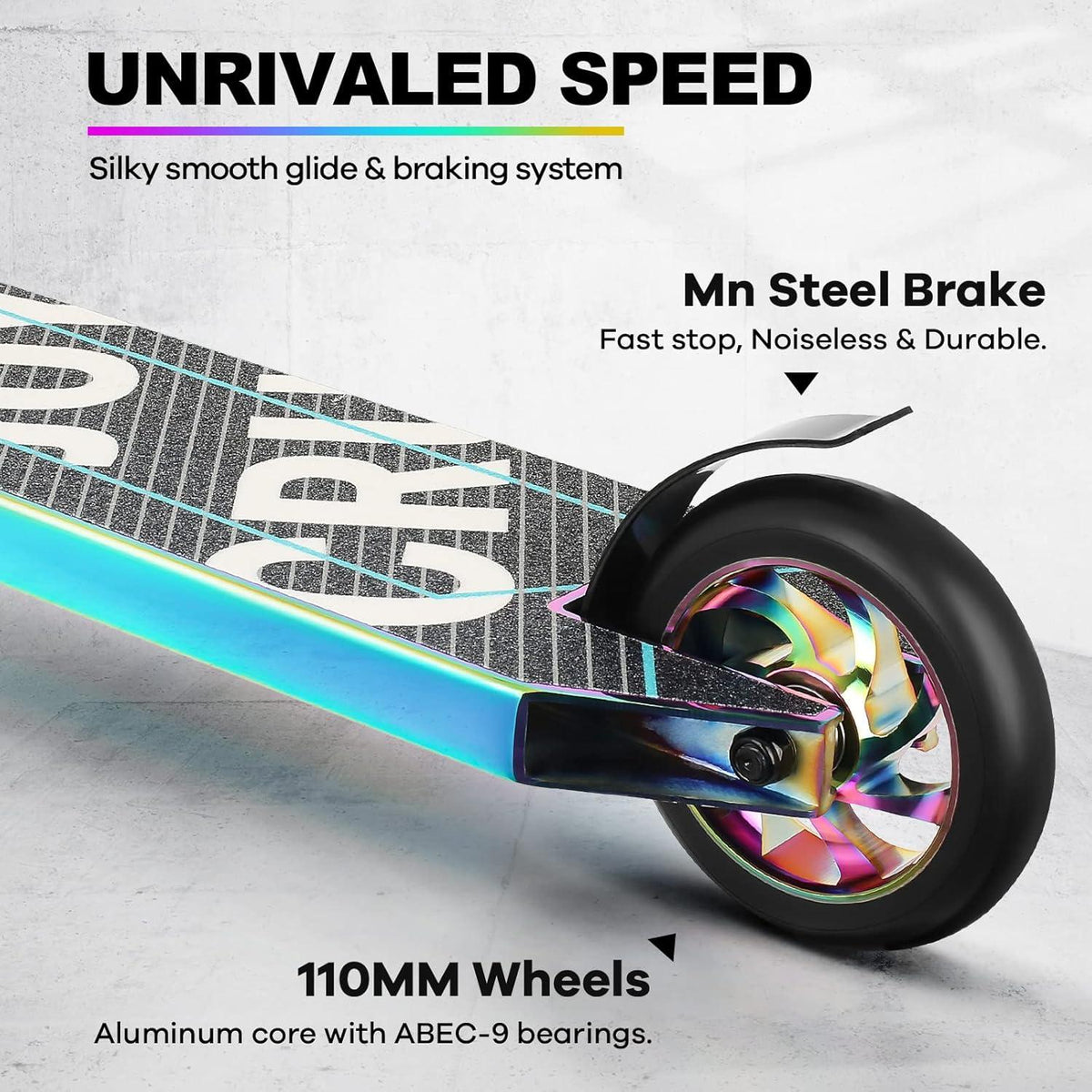 Joycruise Stunt Scooter für Kinder & Erwachsene 360 Lenkung Kickscooter 110mm