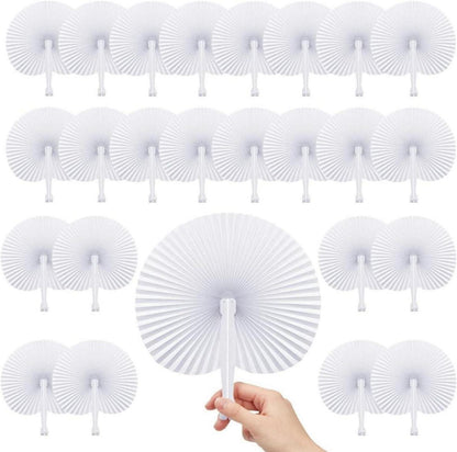 24er Set Weiße Papier Handfächer Herzform Hochzeit Gäste Geschenk