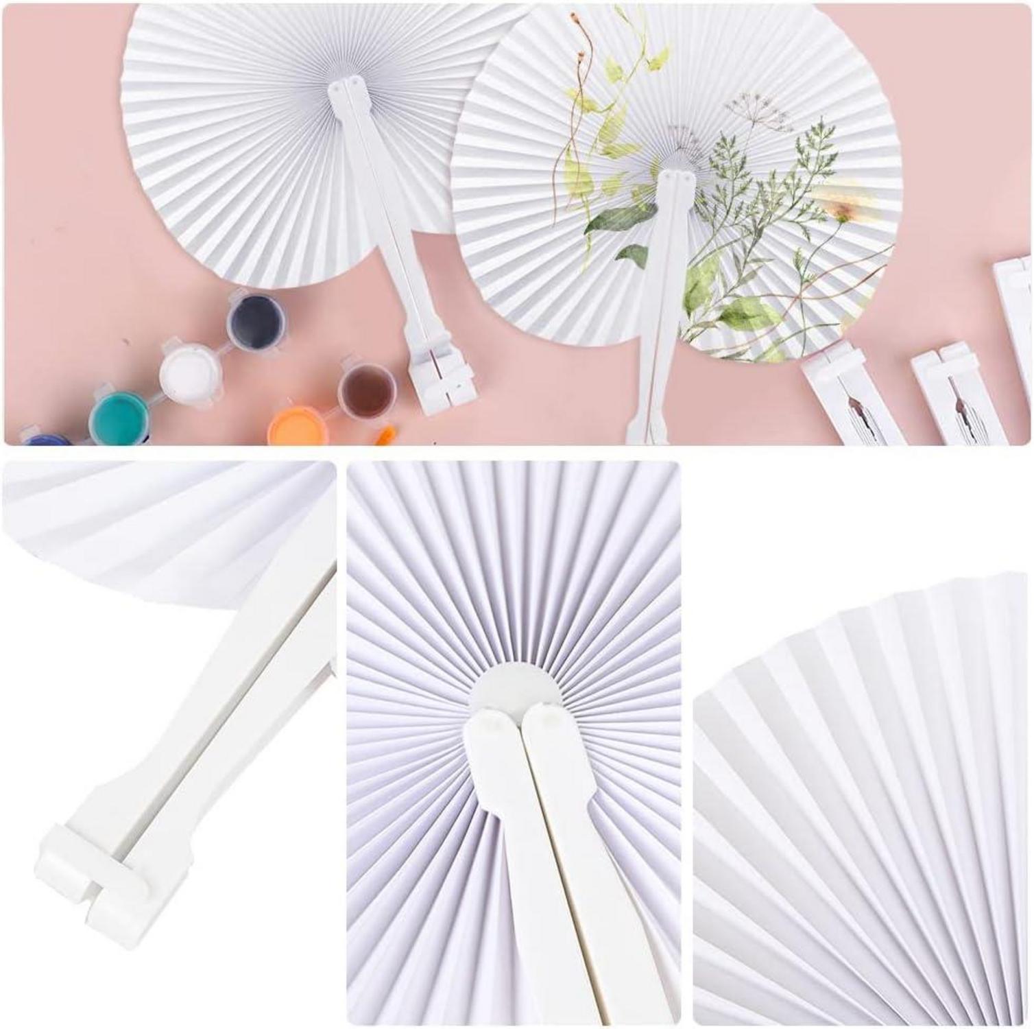 24er Set Weiße Papier Handfächer Herzform Hochzeit Gäste Geschenk
