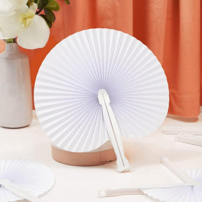 24 Stück Weiße Runde Handfächer Hochzeit Gäste Geschenk