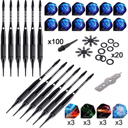 WIN.MAX 12-er Set 18g Softdarts mit Kunststoffspitze Schwarz