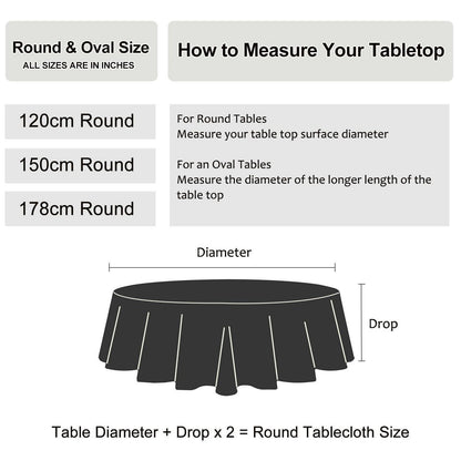 Runde Tischdecke 150 cm – Weiß, Knitterfrei & Wasserabweisend