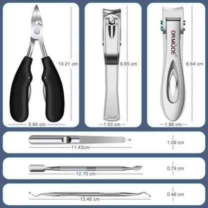 DRMODE Profi Fußnagelzange Set - Scharfe Edelstahlklinge, 360° drehbar, extra