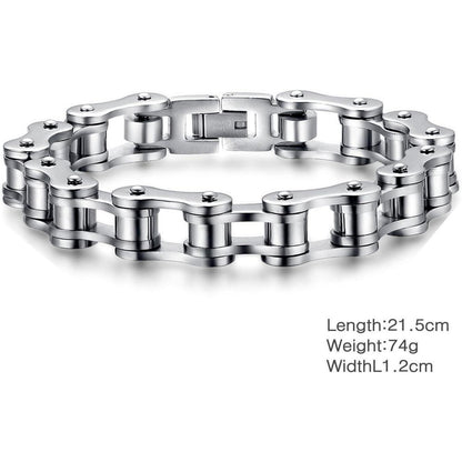 Herren Armband Edelstahl Gliederkette Biker Stil 21.5cm