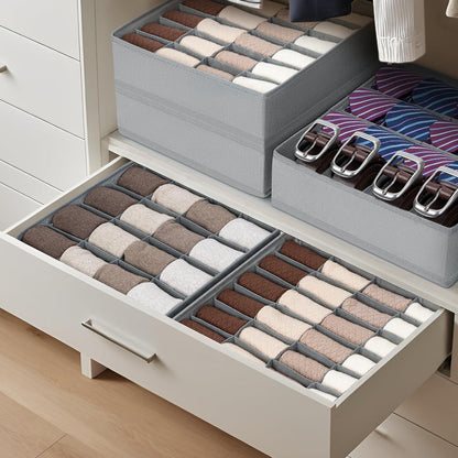 24-Zellen Schubladen Organizer für Socken & Unterwäsche, Grau