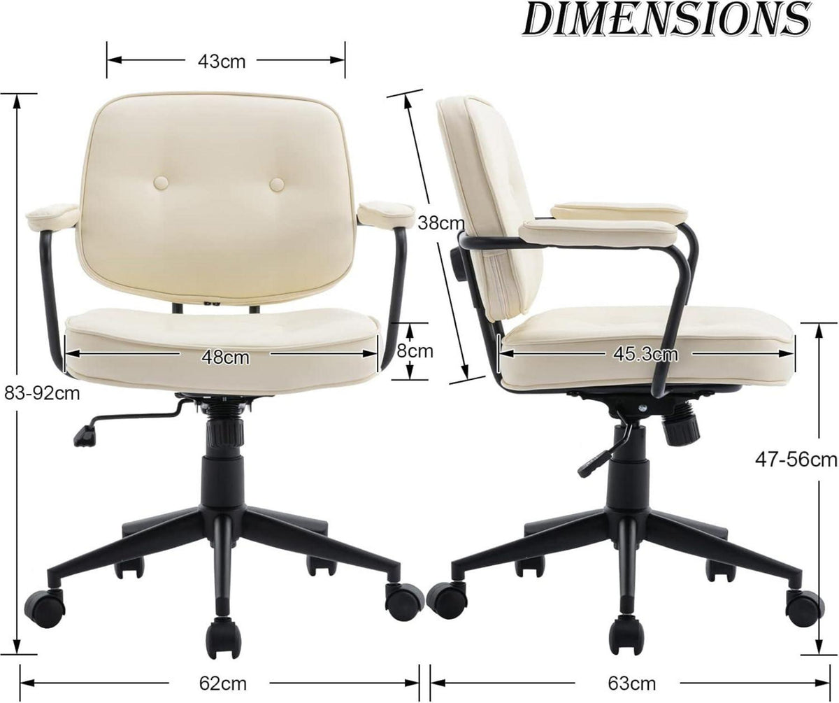 Ergonomischer Bürostuhl weiß Drehstuhl höhenverstellbar mit