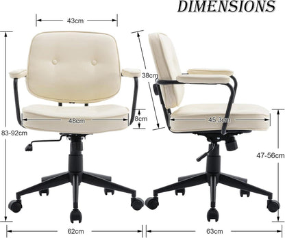 Ergonomischer Bürostuhl weiß Drehstuhl höhenverstellbar mit