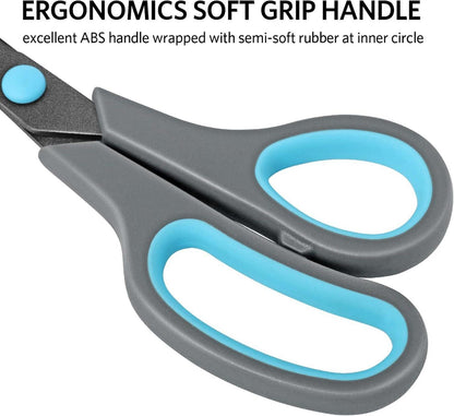 Asdirne Teflon Schere 4er Pack - Antihaftbeschichtung, Premium-Edelstahl, ergonomischer Gummigriff, 25,4 cm, 21,6 cm, 15,2 cm, 12,7 cm