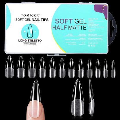 Stiletto Long Nageltips – 240 Stück, 12 Größen