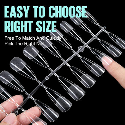 Stiletto Long Nageltips – 240 Stück, 12 Größen