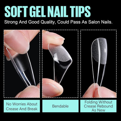 Stiletto Long Nageltips – 240 Stück, 12 Größen