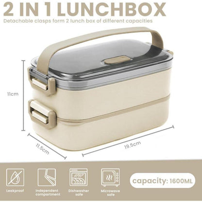Bugucat Lunchbox Kinder mit Fächern 1900ml Bentobox
