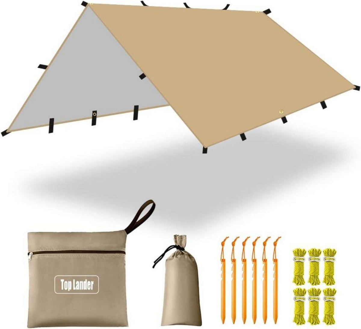 Ultraleichtes Wasserdichtes Tarp 4x4 Zeltplane mit Ösen